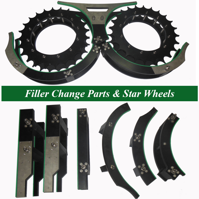 Filling Change Parts, Filler Star Wheels, Filling Feed Screws, Filler Bottle Handling Parts, Bottle Filling OEM Parts